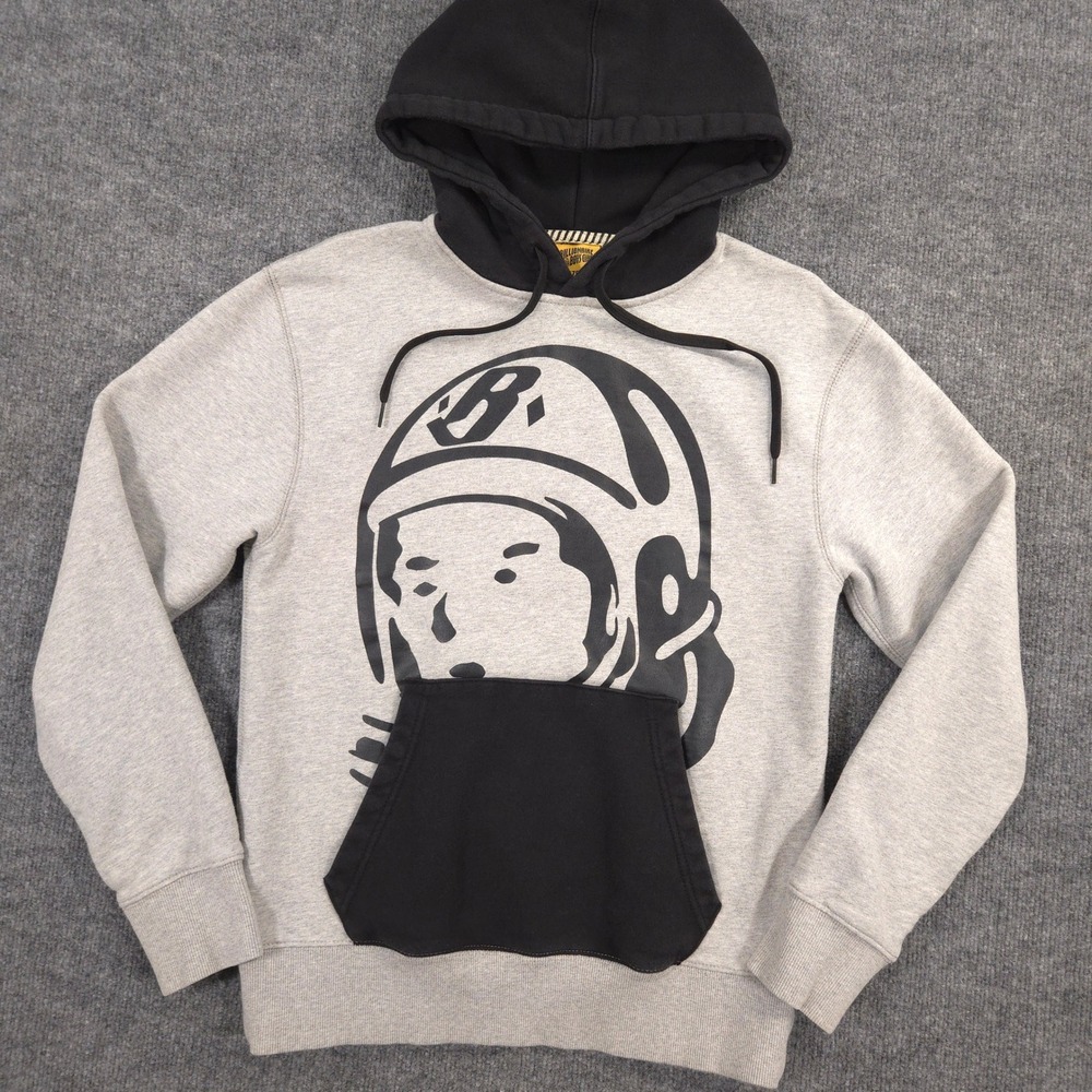 Billionaire Boys Club Hoodie Mens S Gray Black Astronaut Helmet Graphic Pullover